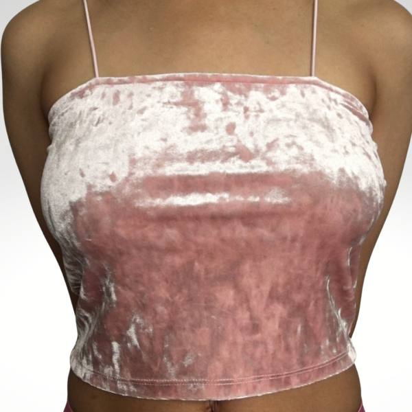 Velvet Square Halter Strap Top - Image 3